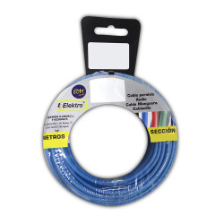 Carrete cablecillo flexible 6 mm. azul 10 mts. libre-halogeno