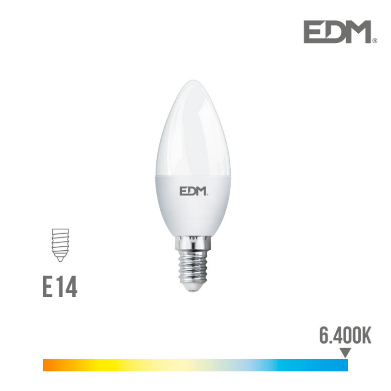 *ult.unidades* bombilla vela led smd 5w 400 lumens e14 6400k luz fria edm *ult.unidades* bombilla vela led smd 5w 400 lumens e14 6400k luz fria edm