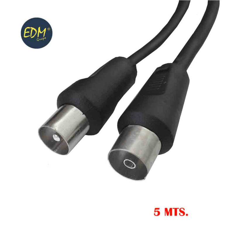 Prolongacion tv-video 9,5 mm. 5 mts. negra envasada Prolongacion tv-video 9,5 mm. 5 mts. negra envasada