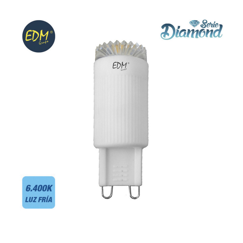 *ult.unidades*bombilla g-9 220-240v led 3,5w 250 lumens 6.400k luz fria serie diamond edm *ult.unidades*bombilla g-9 220-240v led 3,5w 250 lumens 6.400k luz fria serie diamond edm