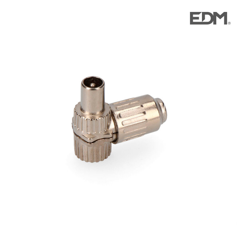 Clavija tv acodada metalica 9,5mm edm envasada Clavija tv acodada metalica 9,5mm edm envasada