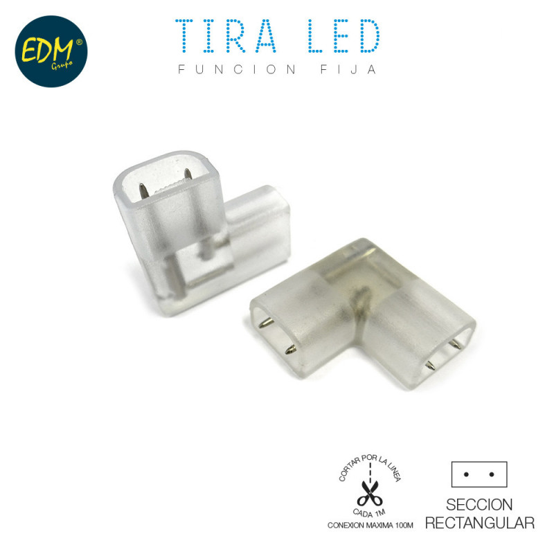Conector (empalme) 90º para tira de led edm Conector (empalme) 90º para tira de led edm