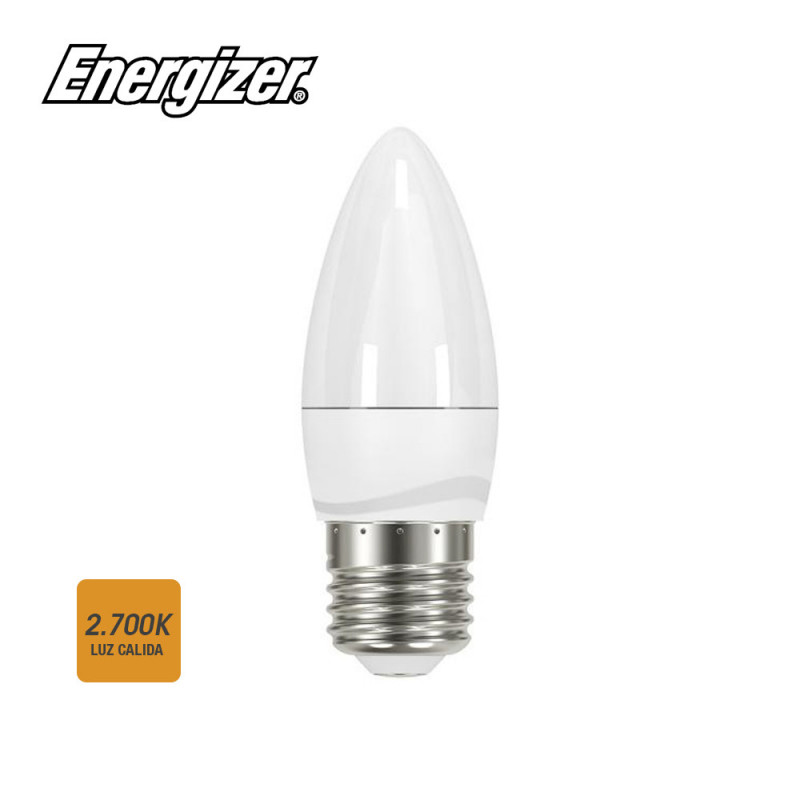 Bombilla vela led e27 5,9w 470 lumens luz calida 2700k 10,8x3,8cm Bombilla vela led e27 5,9w 470 lumens luz calida 2700k 10,8x3,8cm
