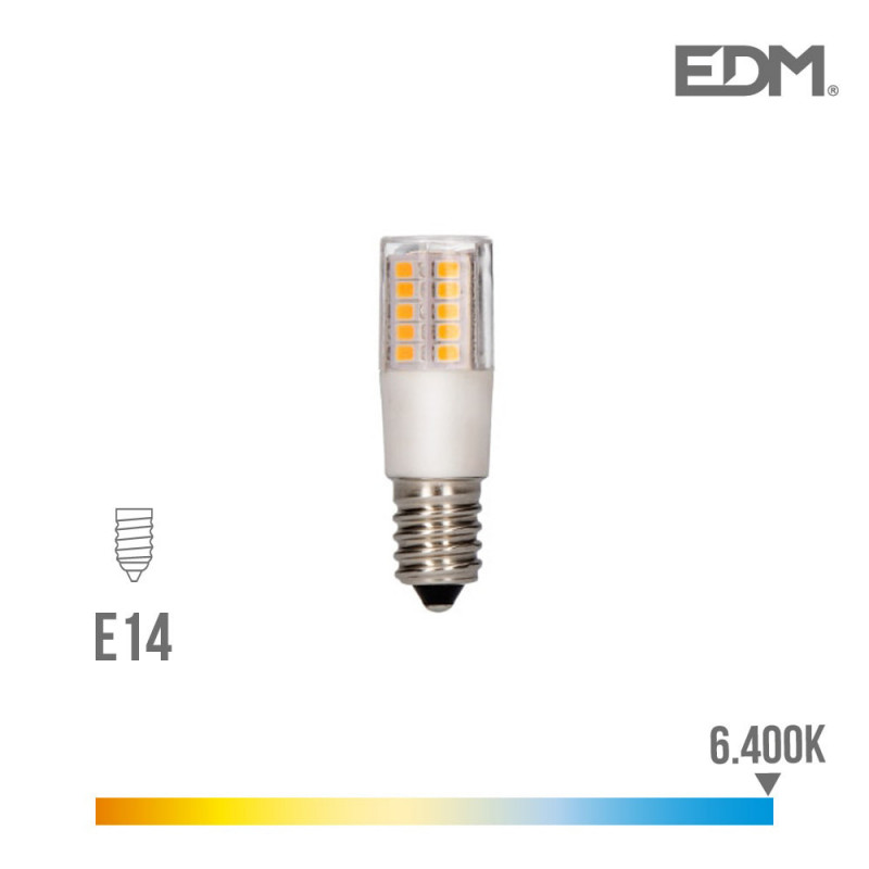 Bombilla led pebetero e14 5.5w 6400k 230v 650 lumens con base ceramica edm Bombilla led pebetero e14 5.5w 6400k 230v 650 lumens con base ceramica edm