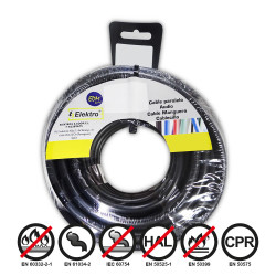 Carrete cablecillo flexible 2,5mm negro 10m libre-halogeno