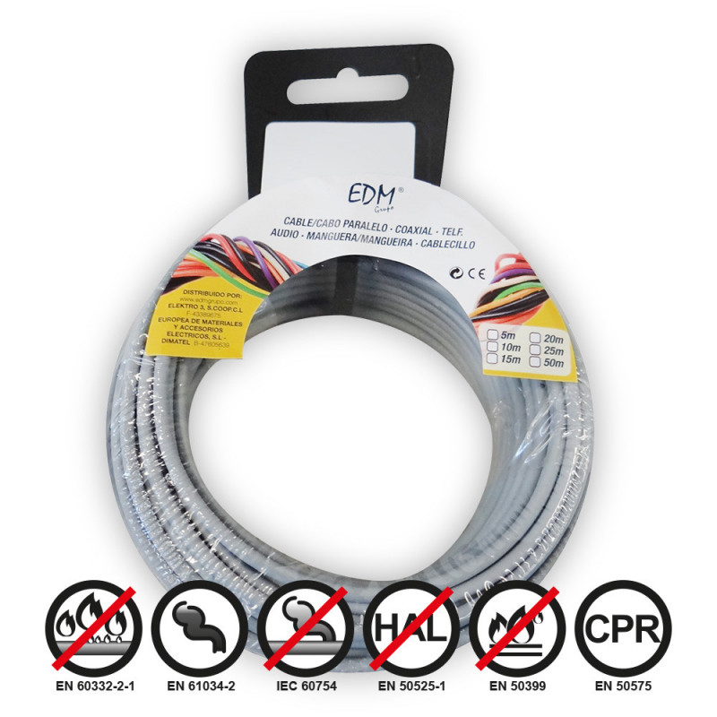 Carrete cablecillo flexible 2,5mm gris 25m libre-halogeno Carrete cablecillo flexible 2,5mm gris 25m libre-halogeno