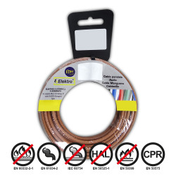 Carrete cablecillo flexible 4 mm. marron 10 mts. libre-halogeno