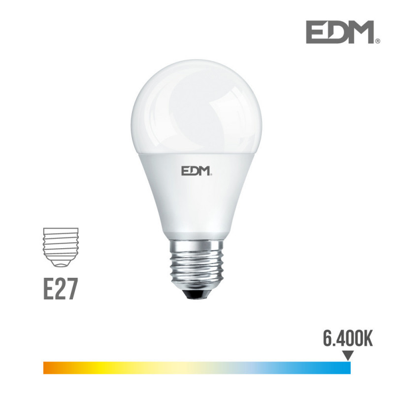 Bombilla standard led - smd - e27 - 12w - 1055 lumens - 6400k - luz fria - edm Bombilla standard led - smd - e27 - 12w - 1055 lumens - 6400k - luz fria - edm