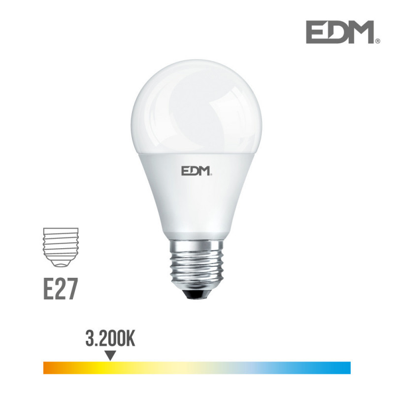 Bombilla standard led - smd - e27 - 12w - 1055 lumens - 3200k - luz calida - edm