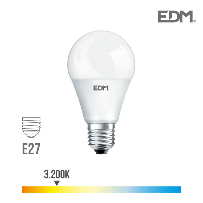 Bombilla standard led - smd - e27 - 12w - 1055 lumens - 3200k - luz calida - edm Bombilla standard led - smd - e27 - 12w - 1055 lumens - 3200k - luz calida - edm