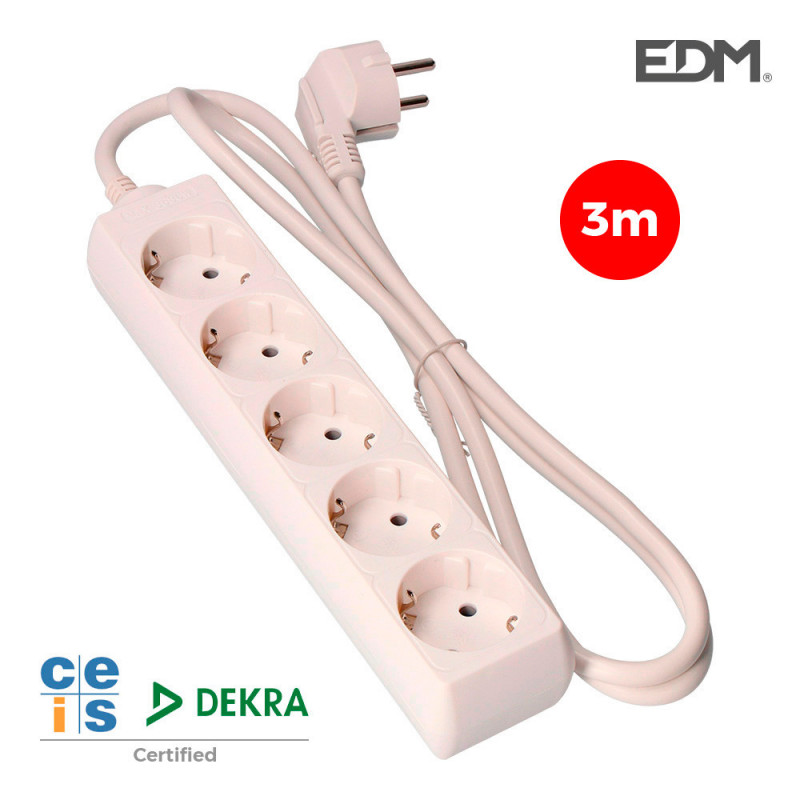 Base multiple 5 tomas t/tl 3m 3x1,5mm Base multiple 5 tomas t/tl 3m 3x1,5mm