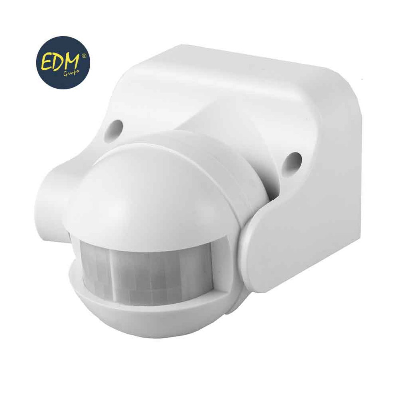 Detector de movimiento con regulador noche/dia 180º ip44 blanco edm Detector de movimiento con regulador noche/dia 180º ip44 blanco edm