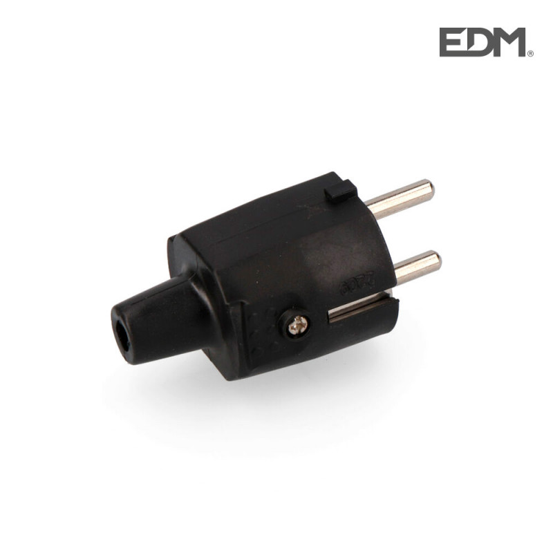 Clavija goma 10/16 a 250 v t/tl ip 44 4,8 mm negra envasada edm Clavija goma 10/16 a 250 v t/tl ip 44 4,8 mm negra envasada edm