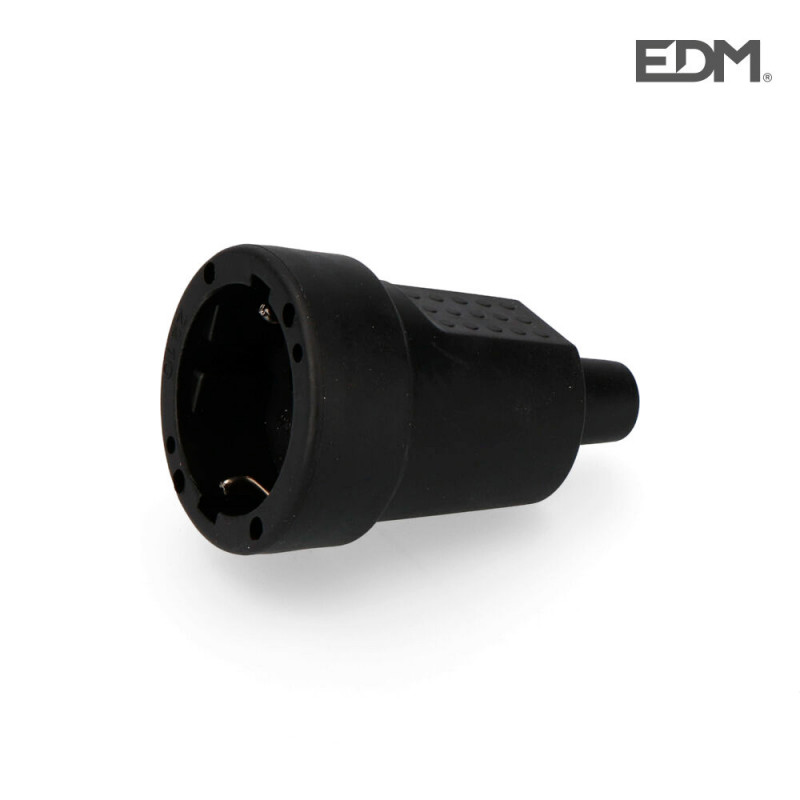 Base aerea goma 10/16 a 250 v negra envasada edm Base aerea goma 10/16 a 250 v negra envasada edm