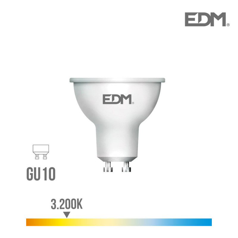 S.of. bombilla dicroica gu10 smd 550 lumens 7w apertura 45º 3.200k luz calida edm S.of. bombilla dicroica gu10 smd 550 lumens 7w apertura 45º 3.200k luz calida edm