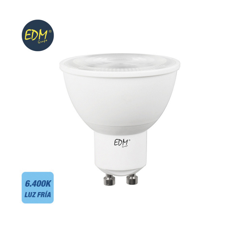 S.of. bombilla dicroica gu10 smd 550 lumens 7w apertura 45º 6.400k luz fria edm S.of. bombilla dicroica gu10 smd 550 lumens 7w apertura 45º 6.400k luz fria edm