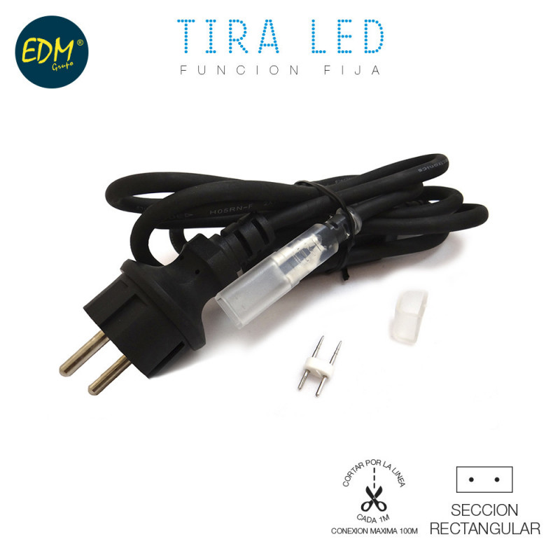 Kit conexion a corriente 220v para tira de led 1,5mts edm Kit conexion a corriente 220v para tira de led 1,5mts edm