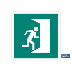 comprar Señal símbolo luminiscente "Salida de Emergencia lateral derecha" de Cofan online - Cofan