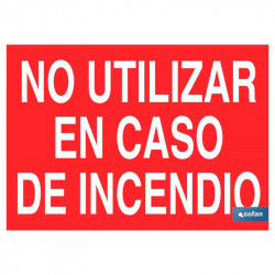 comprar Señal informativa luminiscente "No utilizar en caso de incendio" 210 x 148 mm. de Cofan online - Cofan