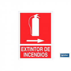 SEÑAL LUMINISCENTE EXTINTOR INCENDIOS DERECHA 297X210MM