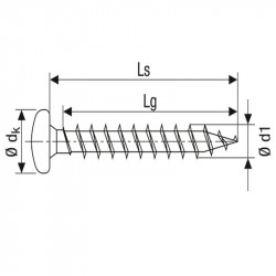 Tornillo cabeza redonda wirox 3,5x12mm  25 uds SPAX