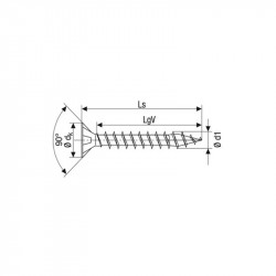 Tornillo universal cabeza plana yellox 4x25mm S 20 uds Spax