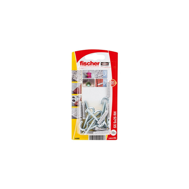 comprar Taco de expansión SX 5 x 25 RH con hembrilla abierta Fischer online - Fischer