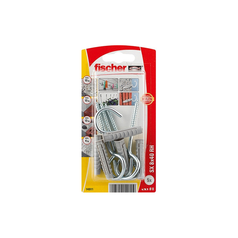 comprar Taco de expansión SX 8 x 40 RH con hembrilla abierta Fischer online - Fischer
