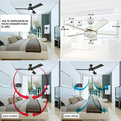 Ventilador de techo JET PLUS con 3 focos LED White Westinghouse.