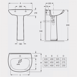 comprar Lavabo + Pedestal Zoom 56x45. Roca online - Roca