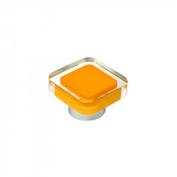 comprar Pomo Tirador Metacr.Con Resina 38x38 mm Naranja Nesu online - Nesu
