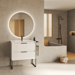 comprar Set Keiko 80cm 2 Cajones Blanco Brillo online - Amizuva