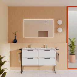 comprar Set Keiko 120cm 4 Cajones Blanco Brillo online - Amizuva