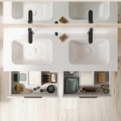 comprar Set Keiko 120cm 4 Cajones Blanco Brillo online - Amizuva