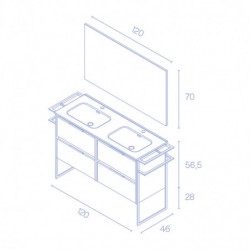 comprar Set Keiko 120cm 4 Cajones Gris Arenado online - Amizuva