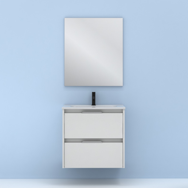 comprar Set Suki 60cm 2 Cajones Blanco Brillo online - Amizuva