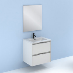 comprar Set Suki 60cm 2 Cajones Blanco Brillo online - Amizuva