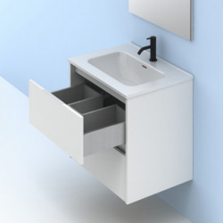 comprar Set Suki 60cm 2 Cajones Blanco Brillo online - Amizuva