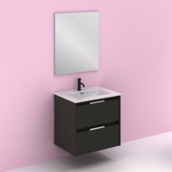 comprar Set Suki 60cm 2 Cajones Antracita Brillo online - Amizuva