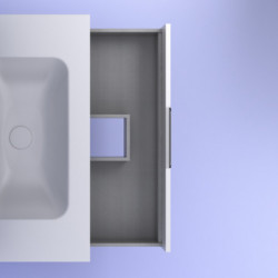 comprar Set Suki 80cm 2 Cajones Blanco Brillo online - Amizuva