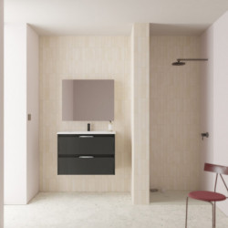 comprar Set Suki 80cm 2 Cajones Antracita Brillo online - Amizuva
