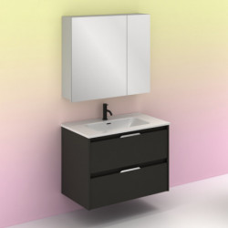 comprar Set Suki 80cm 2 Cajones Antracita Brillo online - Amizuva