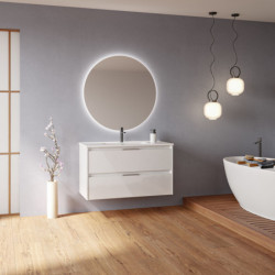 comprar Set Suki 100cm 2 Cajones Blanco Brillo online - Amizuva