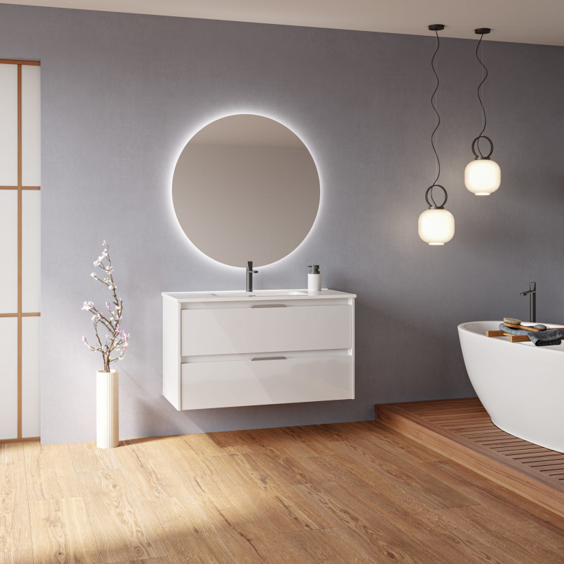 comprar Set Suki 100cm 2 Cajones Blanco Brillo online - Amizuva comprar Set Suki 100cm 2 Cajones Blanco Brillo online - Amizuva