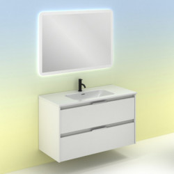 comprar Set Suki 100cm 2 Cajones Blanco Brillo online - Amizuva