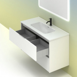 comprar Set Suki 100cm 2 Cajones Blanco Brillo online - Amizuva