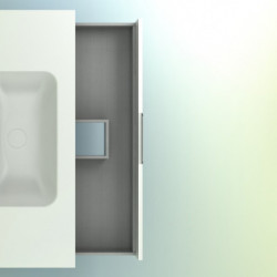 comprar Set Suki 100cm 2 Cajones Blanco Brillo online - Amizuva