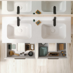 comprar Set Suki 120cm 4 Cajones Antracita Brillo online - Amizuva