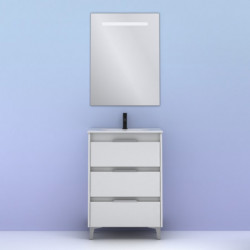 comprar Set Suki 60cm 3 Cajones Blanco Brillo online - Amizuva