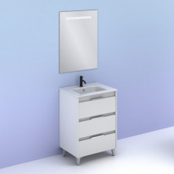 comprar Set Suki 60cm 3 Cajones Blanco Brillo online - Amizuva